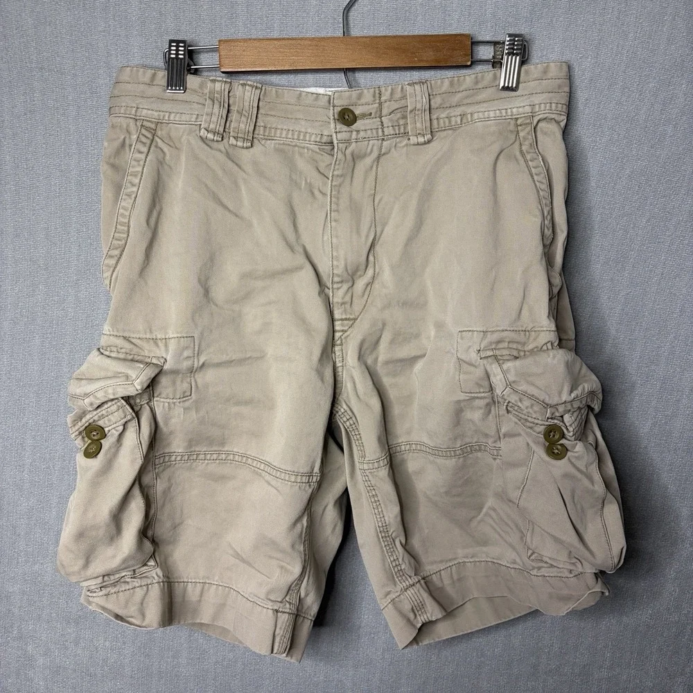 Polo Ralph Lauren Cargo Shorts Mens Size 32 Beige Combat Army Military Pockets